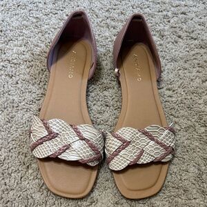 Women's Braided Sandals - Pink and Cream